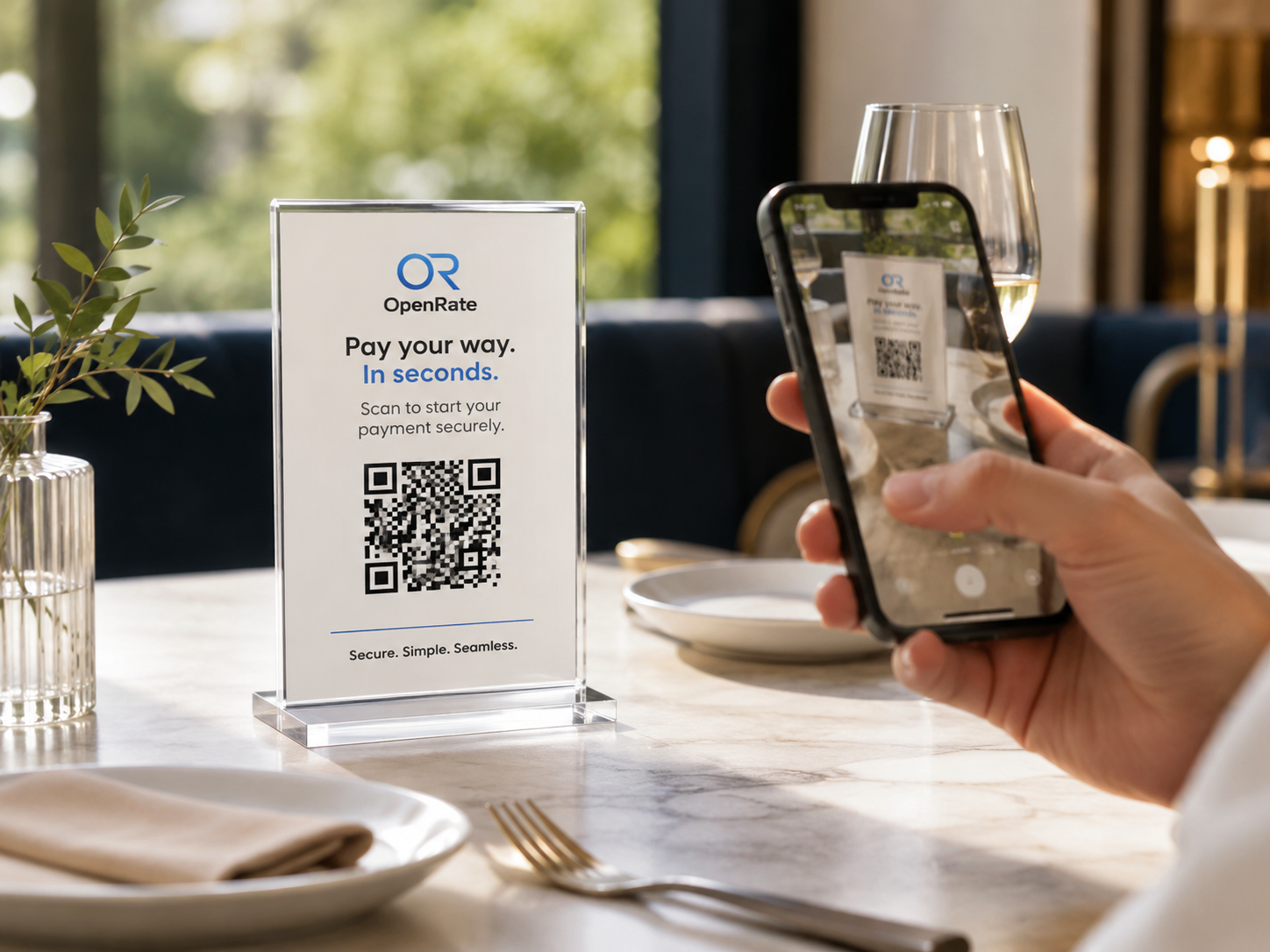 QR code on table